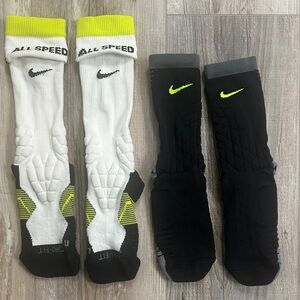 Nike Men's Football socks White and Black Athletic Socks with Neon Accents